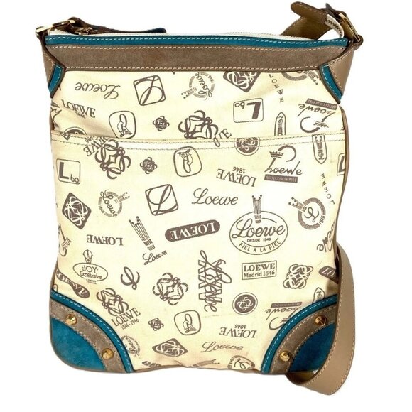 LOEWE 160th anniversary logo Crossbody bag Shoulder Bag Beige/blue